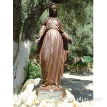 Paisaje decorativo al aire libre estatua de bronce de la Virgen María